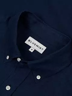 Комфортная рубашка из дышащего льна темно-синего цвета BLUEMINT MARTINc155