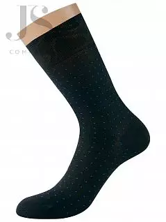 Премиальные мужские носки из мерсеризованного хлопка с ярким рисунком "уголки" Philippe Matignon JSPHM PUNTO (5 пар) nero / blu phm