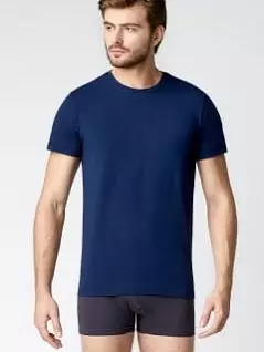 Эластичная футболка из хлопка Milliner b16232051 темно-синий