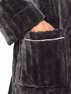Роскошный флисовый халат серого цвета HOM 40c1092c3284