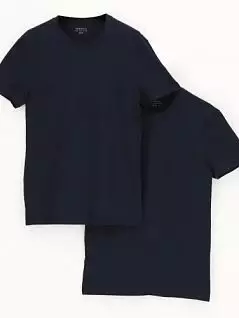 Набор однотонных футболок приталенного силуэта синего цвета (2шт) Perofil VPRT00342c0023