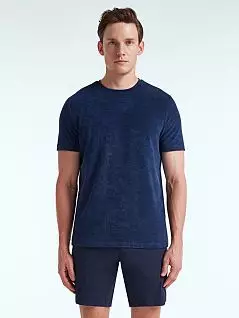 Махровая футболка из хлопка синего цвета Bluemint MARVINc313