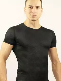 Мужская современная футболка черного цвета Romeo Rossi R00513 распродажа