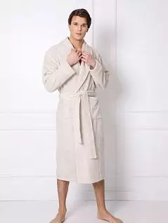 Классический халат с карманами декорированы хлопковой тканью Aruelle BT-FERNAND Бежевый