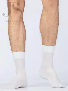 Летние носки из хлопка вывязанные техникой платировки (сетка) Omsa JSACTIVE 103 (5 пар) bianco