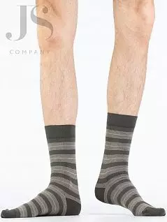 Комфортные носки в виде тонких горизонтальных полос Omsa JSSTYLE 504 (5 пар) kaki oms