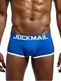 Облегающие боксеры на пришивной резине синего цвета JOCKMAIL RTJM6030-9