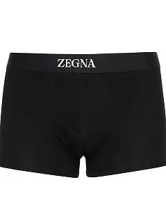 Комфортные боксеры с контрастным логотипом на резинке черного цвета Zegna N2LC60100c001