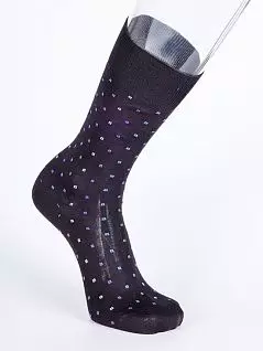 Привлекательные носки с разноцветным мелким узором в крапушку на черном фоне PJ-Best Calze_Е956 черный