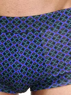 Мужские трусы-хипсы цвет сине-фиолетовый графический принт Oboy City Boy 5965c99