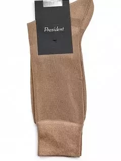 Однотонные носки из мерсеризованного хлопка бежевого цвета President 915c16