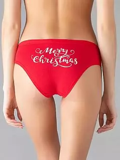 Женственные слипы с тематической надписью "Merry Christmas" Minimi JSMF 221-2 slip rosso min