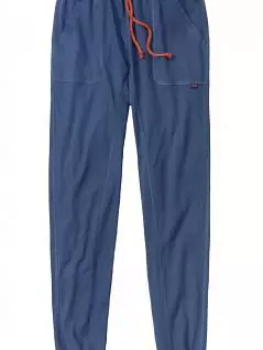 Зауженные брюки с манжетами и эластичным регулируемым поясом синего цвета Ceceba FM-30579-7287