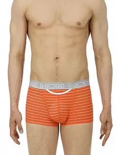Полосатые боксеры с горизонтальным гульфиком отделан контрастным белым кантом оранжевого цвета HOM 40c0889cV001c2