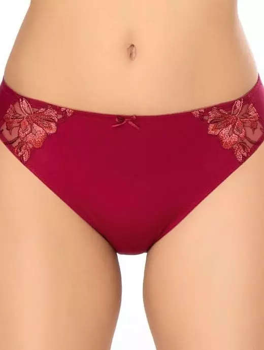 Удобные слипы с трехцветной вышивкой с изображением лилии ягодно-красного цвета Felina 211287c713