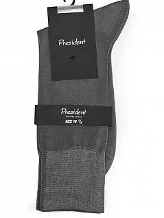Хлопковые носки на фиксирующей оезинке средней величины серого цвета President 915c47