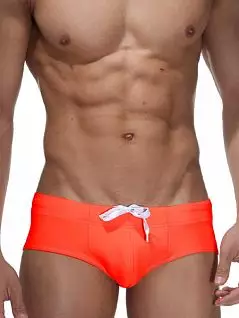 Оранжевые мужские плавки-хипсы заниженной посадки со стильным широким поясом Oboy Beach Boy B34 7010c88
