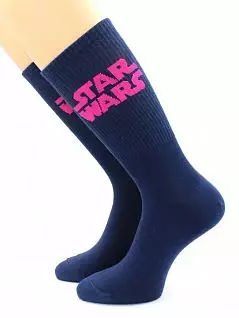 Мягкие носки из хлопка и полиамида с принтом "Звездные воины" темно-синего цвета Hobby Line RTнус80158-16-56