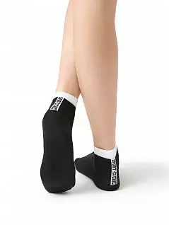 Стильные носки с полоской с надписью "Sport Chic" Minimi JSMINI SPORT CHIC 4301 (5 пар) nero