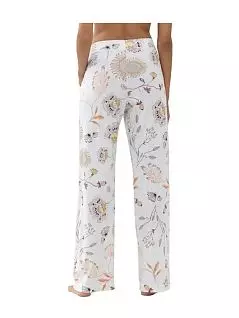 Модные брюки свободного кроя с красивым принтом белого цвета Mey 17367c1