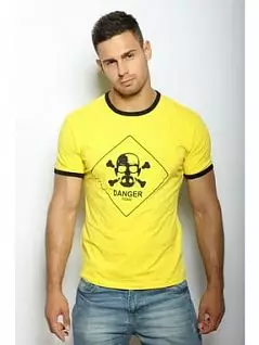 Эпатажная мужская футболка с принтом желтого цвета Epatag RT060122m-EP