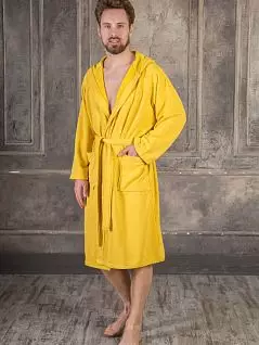 Халат унисекс оригинального цвета с капюшоном и карманами желтого цвета PJ-Riviera_Wimbledon ocra uomo