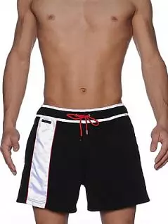 Черные мужские пляжные шорты HOM Lineal 07691cK9