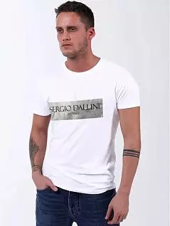 Облегающая футболка с принтом белого цвета Sergio Dallini RTSDT750P-1