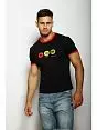 Современная мужская облегающая футболка с принтом черного цвета Epatag RT010402m-EP распродажа