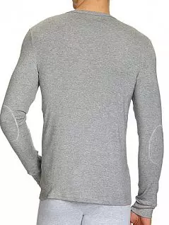 Теплая мужская футболка с длинным рукавом серого цвета HOM Cashmere Touch 03556cZ9