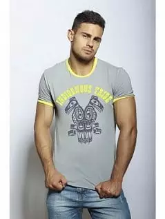 Мужская комфортная футболка с принтом "Коренное пламя"серого цвета Epatag RT0306234m-EP