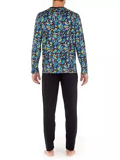 Пижама ( тонкая трикотажная футболка с длинным рукавом и брюки) черного цвета HOM 40c2414cP004