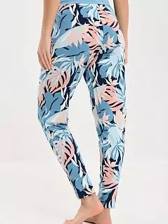 Комфортные брюки с тропическим принтом бирюзового цвета Mey 17647c899