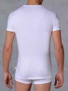 Мужская классическая футболка белая HOM First Cotton 03256cW5