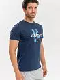 Принтованная футболка из тонкого трикотажа темно-синего цвета Bikkembergs BKK3MTS03cNavy