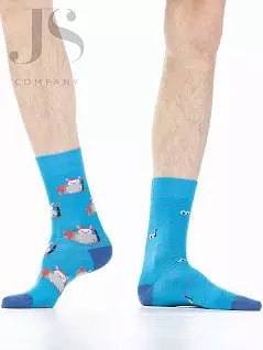 Хлопковые носки с ярким рисунком "совы и акваланги" Wola JSW94.N02.063 (5 пар) blue wol