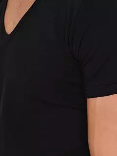 Черная мужская футболка из бархатистого хлопка с V-образным вырезом горловины (2 шт.) Jockey 25001823 (муж.) (2шт.) Черный