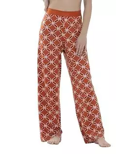 Легкие брюки с геометрическим принтом коричневого цвета Mey 17150c74