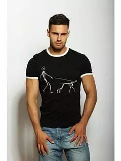 Крутая мужская футболка с принтом "Собака" черного цвета Epatag RT010529m-EP