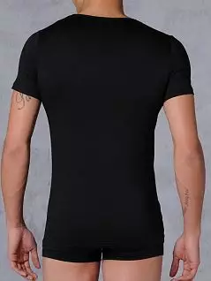  классическая футболка из потрясающе мягкого тонкого и лёгкого модала и шелка черного цвета HOM 03111cK9