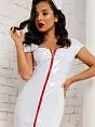 Эротический костюм "Медсестра" укомплектованный белым лаковым платьем и головным убором Devil & Angel VODA_7186 doctor Белый