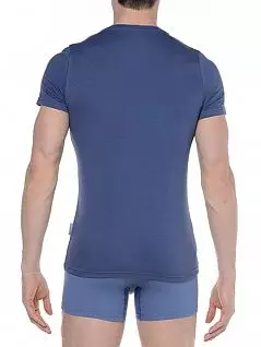 Мужская футболка в винтажном стиле джинсового синего цвета HOM 03034cBI