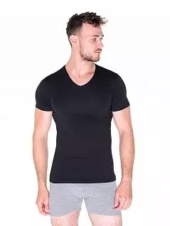 Облегающая футболка из мягкого модала и хлопка LTOZ1903-A Oztas черный