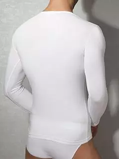 Облегающая мужская футболка белого цвета с длинным рукавом Doreanse Lounge 2955c02
