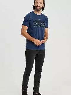 Стильная футболка с печатным принтом синего цвета Allen Cox 736020cblu