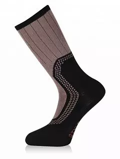Хлопковые носки с добавлением эластана LT5787 Sis черный с коричневым (набор из 3х штук)