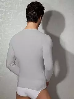 Облегающая мужская футболка серого цвета с длинным рукавом Doreanse Lounge 2955c03