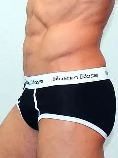 Чёрные мужские трусы шортики с гульфиком Romeo Rossi Heaps R366-2