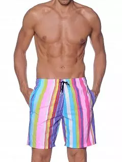 Пляжные шорты в яркую цветную полоску HOM 07907cM9
