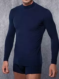 Мужская синия футболка с длинными рукавами и воротником стойкой Doreanse Long Sleeve 2930c05 распродажа